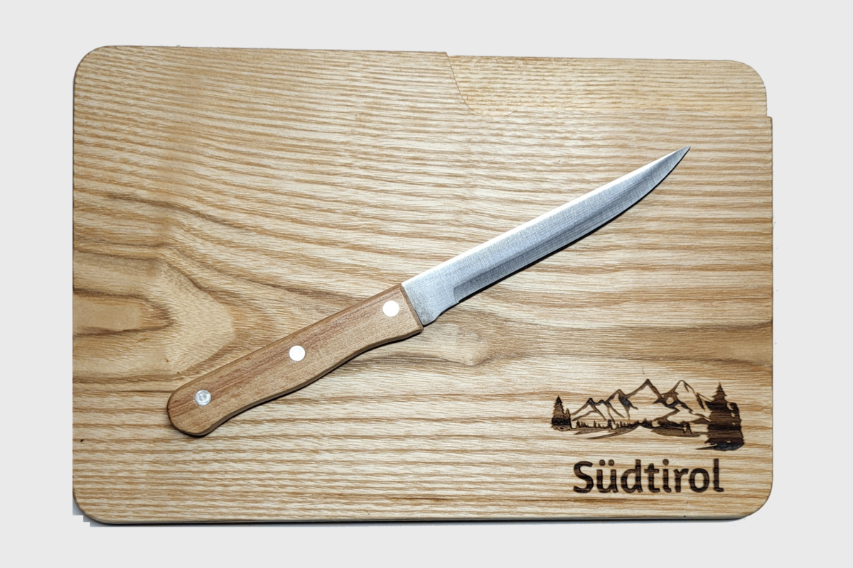 Südtirol Speckbrett mit Messer online kaufen